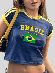 Cropped de Manga Curta – Brazil Vibes and Style