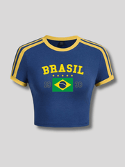 Cropped de Manga Curta – Brazil Vibes and Style