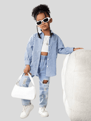 Camisa listrada de manga comprida - Infantil