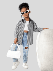 Camisa listrada de manga comprida - Infantil