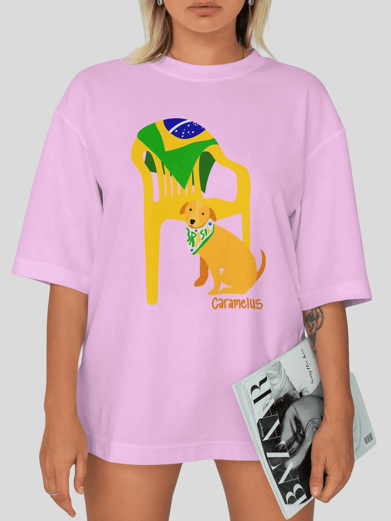 Camiseta Brasil Stylish - Cachorro Caramelo