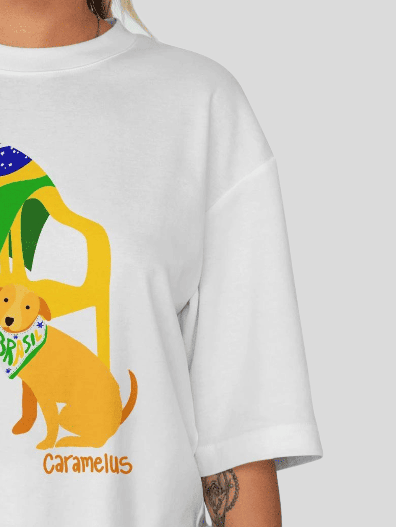 Camiseta Brasil Stylish - Cachorro Caramelo