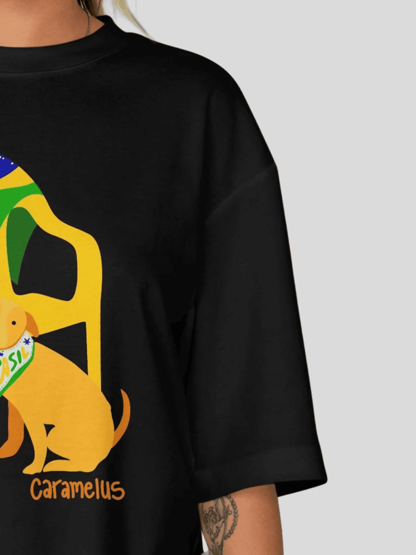 Camiseta Brasil Stylish - Cachorro Caramelo