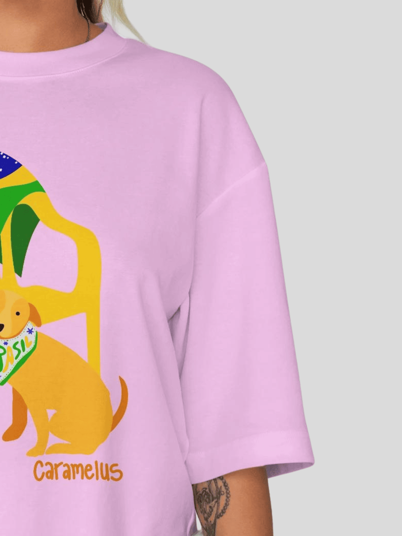 Camiseta Brasil Stylish - Cachorro Caramelo