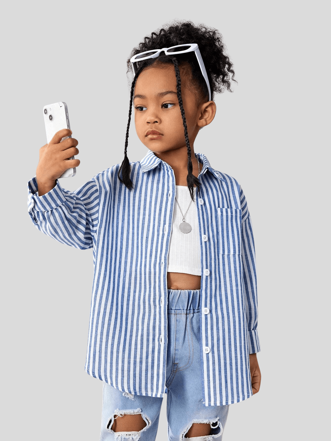 Camisa listrada de manga comprida - Infantil